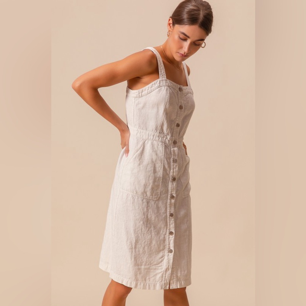 SO ME Button Down Pocket Front Pinafore Dress - Picture 16 of 16